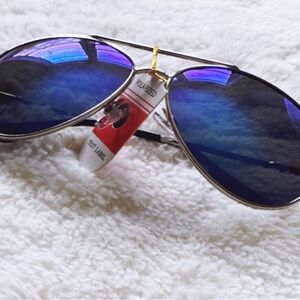 Freya Blue w/Silver Rim Mirrored Sunglasses
